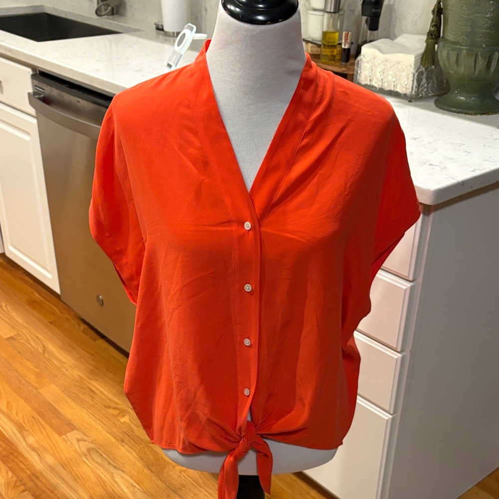 Tommy Bahama Vibrant Orange Silk Women's Blouse, Sz M